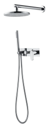 Душевая система Boheme Spectre, встраиваемая, цвет хром, комплект: однорычажный, смеситель/тропический душ (с верхней лейкой)/лейка/держатель лейки/шланг, встраиваемый (скрытый) монтаж