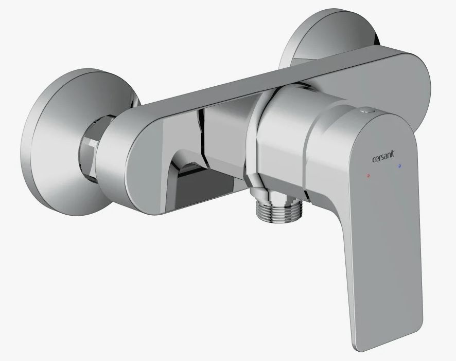 Смеситель для душа Cersanit NATURE однорычажный, хромированный, настенный, без излива, латунь, цвет хром
