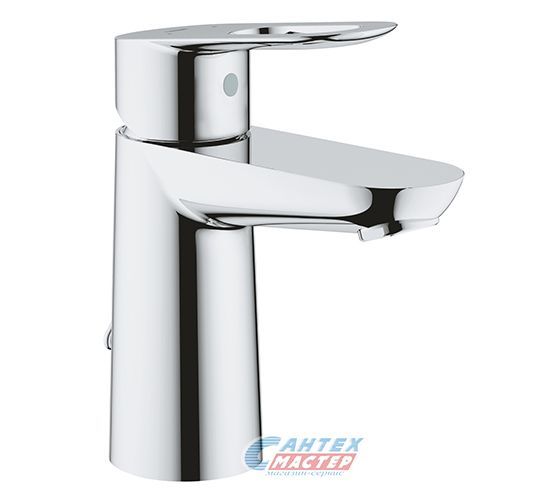 Смеситель для раковины Grohe BauLoop однорычажный, излив короткий, длина 90 мм, керамический, латунь, цвет хром, без донного клапана