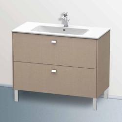 Тумба под раковину Duravit Brioso, 102х47,9х68,3 см, напольная, цвет: лен/хром, 2 выдвижных ящика, ДСП, прямоугольная, левая/правая, в ванную комнату