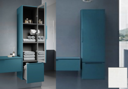 Пенал Cezares Premium с зеркалом внутри, 35х38х150 см, подвесной, (правый/левый/универсальный), 1 распашная дверь,1 выдвижной ящик/реверсивная, цвет белый матовый, в ванную комнату