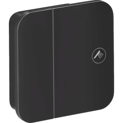 Вентиль Axor One запорный, скрытого монтажа, настенный, квадратный, латунь, цвет: матовый черный, керамический, встраеваемый/встроенный, для ванны/душа