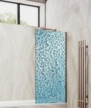 Душевая шторка на ванну MaybahGlass, 140х40 см, стекло с рисунком (ФП011)/профиль широкий, цвет бронза, фиксированная, закаленное стекло 8 мм, плоская/панель, правая/левая, правосторонняя/левосторонняя, универсальная