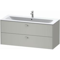 Тумба под раковину Duravit Brioso, 122х47,9х56,1 см, подвесная, 2 выдвижных ящика, ДСП, цвет: бетонно-серый, шкафчик навесной, механизм доводчика, прямоугольная, правая/левая, в ванную комнату