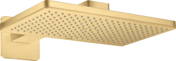 Верхний душ AXOR ShowerSolutions 460/300 2jet, с держателем, с розеткой, настенный монтаж, прямоугольный, с 2 режимами, размер 46,6х30 см, металлический, цвет: шлифованное золото, для душа/ванной