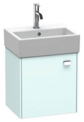 Тумба под раковину Duravit Brioso, 48,4х23,9х57 см, напольная, цвет: светло-голубой, 1 распашная дверца/одностворчатая, стеклянная полка, ДСП, прямоугольная, правая, в ванную комнату