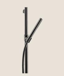 Душевой гарнитур Axor Starck 1jet, высота 98,5 см, комплект: душевая штанга/ручной душ в виде жезла/душевой шланг/ползунок, цвет: полированный черный хром, внешнего монтажа, настенный, для душа/ванной