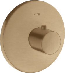 Смеситель для душа Axor Uno HighFlow, термостатический, скрытого монтажа, настенный, без излива/шланга/лейки, круглый, латунный, цвет шлифованная бронза, с термостатом, встроенный/встраиваемый/термостатный