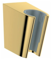 Держатель для душевой лейки Hansgrohe Porter S, настенный, пластиковый для душа/ванной/душевой кабины, цвет полированное золото, на стенку