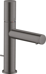 Смеситель для раковины/умывальника Axor Uno 110, однорычажный, с рукояткой zero, фиксированный излив, длина излива 12,3 см, керамический, латунь, цвет шлифованный черный хром, со сливным гарнитуром