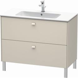 Тумба под раковину Duravit Brioso, 102х47,9х68,3 см, напольная, цвет: серо-коричневый, 2 выдвижных ящика, ДСП, прямоугольная, левая/правая, в ванную комнату