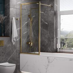 Душевая шторка на ванну WasserKRAFT Abens 20W, 80х160 см, прозрачное стекло/профиль никель, фиксированная, плоская/панель, правая/левая, правосторонняя/левосторонняя, универсальная