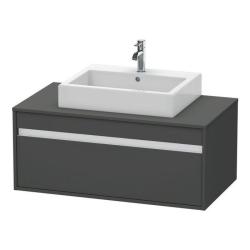 Тумба под раковину для консоли/столешницы Duravit Ketho 100х55х42,6 см, подвесная, ДСП, цвет: графит, 1 выдвижной ящик, прямоугольная