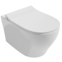 Унитаз подвесной ISVEA Soluzione II, 363х510х400 мм, цвет: белый, горизонтальный (в стену) выпуск, без сиденья, безободковый, антивсплеск, под скрытый бачок