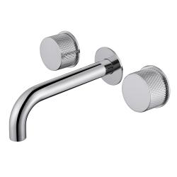 Смеситель для раковины/умывальника ABBER Wasser Kreis скрытого монтажа, двухвентильный, округлый, неповоротный, длина излива 200 мм, латунь, цвет хром