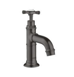 Смеситель для раковины Axor Montreux 50, для холодной воды, одновентильный, фиксированный излив, длина излива 10,4 см, керамический, латунь, цвет: шлифованный черный хром