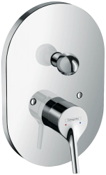 Смеситель для ванны Hansgrohe Talis S скрытого монтажа, настенный/встраиваемый, однорычажный, латунный, без излива, керамический, овальный, цвет хром, без душевого шланга/лейки