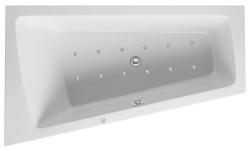 Ванна Duravit Paiova 170х100 см гидромассажная, встраиваемая, акриловая, цвет: белый, с ножками/сливом-переливом, без фронтальной панели, трапециевидная/угловая, с системой гидромассажа Air-System, c наклоном для спины слева, левая