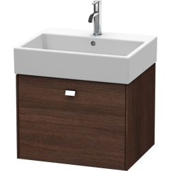 Тумба под раковину Duravit Brioso, 58,4х45,9х44,2 см, подвесная, 1 выдвижной ящик, ДСП, цвет: каштан темный/хром, шкафчик навесной, механизм доводчика, прямоугольная, правая/левая, в ванную комнату