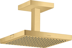 Верхний душ AXOR ShowerCollection 240/240 1jet, с потолочным подсоединением, потолочный монтаж, квадратный, с 1 режимом, размер 24х24 см, металлический, цвет: шлифованное золото, для душа/ванной