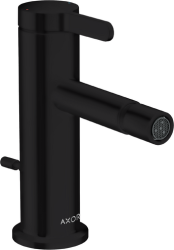 Смеситель для биде Axor One однорычажный, керамический, фиксированный излив, длина 11,3 см, латунь, цвет матовый черный, без шланга/лейки, со сливным гарнитуром