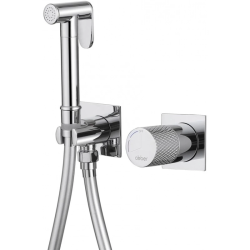 Смеситель с гигиеническим душем ABBER Rund, встраиваемый, вентильный, прогрессивный, без излива, с гибким шлангом/лейкой, латунь, цвет хром