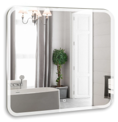 Зеркало Silver Мirrors Стив, 70х68 см, с LED/ЛЕД-подсветкой, прямоугольное, выключатель сенсорный с функцией диммера, для ванны