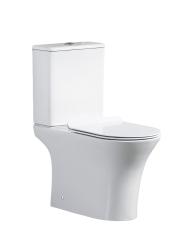 Унитаз-компакт Olives Sierra, белый, универсальное направление выпуска, напольный, с быстросьемным сиденьем микролифт, дюропласт, безободковый, антивсплеск, чаша с бачком