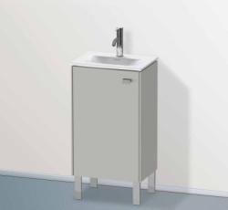 Тумба под раковину Duravit Brioso, 44х31х68,5 см, напольная, цвет: бетонно-серый, 1 распашная дверца/одностворчатая, стеклянная полка, ДСП, прямоугольная, левая, в ванную комнату