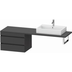 Тумба/шкафчик для консоли/столешницы Duravit DuraStyle под раковину 70х54,8х51,2 см, подвесная, ДСП, цвет: графит матовый, 2 выдвижных ящика, прямоугольная