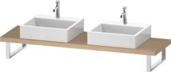 Столешница Duravit Brioso, для консоли, консольное полотно, 80х48 см, ДСП, прямоугольная, цвет: натуральный дуб, для двух раковин/умывальников/рукомойников, 2 выреза под раковину, установка по краям