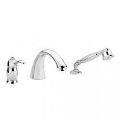 Смеситель для ванны/душа Migliore Lem Swarovski, на борт ванны, однорычажный, неповоротный, длина 200 мм, керамический, латунь, цвет хром