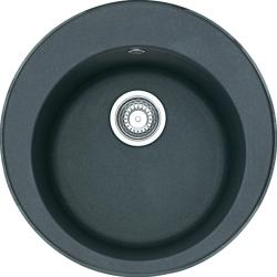 Мойка кухонная Franke RONDA ROG 610-41, 51х51 см, врезная, искусственный гранит (Fragranite+), круглая, цвет графит, без отверстия под смеситель, без крыла, слив-перелив, врезная в столещницу, для кухни