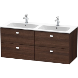 Тумба под раковину Duravit Brioso, 129х47,9x55,3 см, подвесная, 4 выдвижных ящика, ДСП, цвет: базальт/хром, шкафчик навесной, механизм доводчика, прямоугольная, правая/левая, в ванную комнату