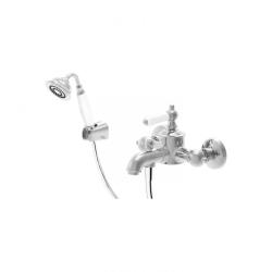 Смеситель для ванны/душа Bravat Art, настенный, однорычажный, неповоротный, длина 170 мм, керамический, латунь, цвет хром