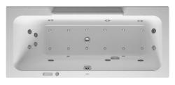 Ванна Duravit DuraStyle 170х75 см гидромассажная, встраиваемая/пристенная, акриловая, цвет: белый, с ножками/сливом-переливом, без фронтальной панели, прямоугольная, с системой гидромассажа Combi-System E, c наклоном для спины слева, левая
