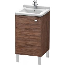 Тумба под раковину Duravit Brioso, 46х44,5х69,3 см, напольная, цвет: орех темный/хром, 1 распашная дверца/одностворчатая, стеклянная полка, ДСП, прямоугольная, левая, в ванную комнату