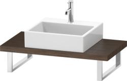 Столешница Duravit Brioso, для консоли, консольное полотно, 80х48 см, ДСП, прямоугольная, цвет: орех темный,  для одной раковины/умывальника/рукомойника, 1 вырез под раковину, установка по центру