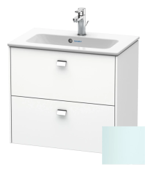 Тумба под раковину Duravit Brioso, 67х46,9х69,3 см, напольная, цвет: светло-голубой/хром, 2 выдвижных ящика, ДСП, прямоугольная, левая/правая, в ванную комнату