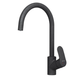 Смеситель для кухни/мойки Am.Pm Like однорычажный, поворотный, с каналом для питьевой воды, керамический, с высоким изливом, длина 204 мм, латунь, цвет черный