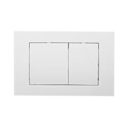 Кнопка смыва Olives Porto, прямоугольная, цвет: белый матовый, пластик, клавиша управления для сливного бачка, инсталляции унитаза, двойная, механическая, панель, универсальная, размер 236х152х31 мм