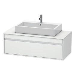 Тумба под раковину для консоли/столешницы Duravit Ketho 120х55х42,6 см, подвесная, ДСП, цвет: белый матовый, 1 выдвижной ящик, прямоугольная