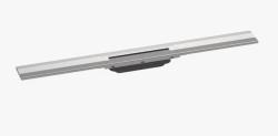 Решетка Hansgrohe RainDrain Flex 80, для пристенного монтажа, для душевого трапа, укорачиваемая, 80х7,6 см, цвет шлифованная сталь, для душа в пол, нержавеющая сталь, прямоугольная