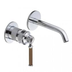 Смеситель для раковины Migliore Ermitage Mini, скрытого монтажа, однорычажный, неповоротный, длина излива 175 мм, керамический картридж, латунь, цвет орех/хром