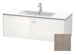 Тумба под раковину Duravit Brioso, 122х47,9х45 см, подвесная, 1 выдвижной ящик, ДСП, цвет: сосна серебристая/хром, шкафчик навесной, механизм доводчика, прямоугольная, правая/левая, в ванную комнату