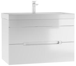 Тумба под раковину Домино Malta 80, 776х436х520 мм, цвет- белый, подвесная, 2 выдвижных ящика, ЛДСП/МДФ, шкафчик подвесной, под умывальник, прямоугольная