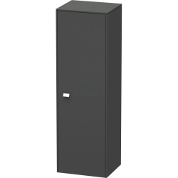 Пенал Duravit Brioso R, 42x36x133 см, подвесной, (правый), с дверцей, с полкой, со стеклянными полками, цвет: графит матовый/хром, в ванную комнату