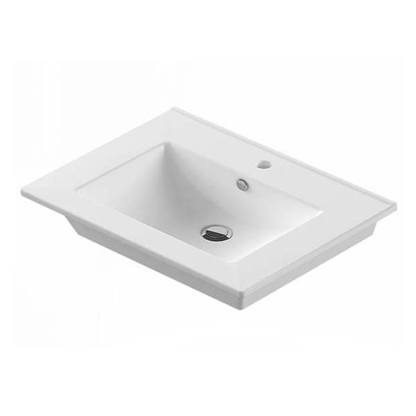 Тумба с раковиной Comforty Марио 75, 75х85,5х46,5 см, напольная, 1 распашная дверца/3 выдвижных ящика, ЛДСП, прямоугольная, цвет- дуб дымчатый/раковина Quadro 75, прямоугольная, цвет белый, встраиваемая