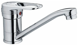 Смеситель для кухни/мойки LEDEME, однорычажный, поворотный, латунный, длина излива 154 мм, латунь, цвет хром