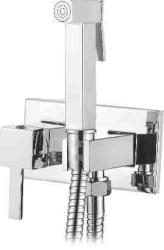 Смеситель с гигиеническим душем Accoona, встраиваемый, однорычажный, керамический, без излива, с гибким шлангом/лейкой, латунь, цвет хром